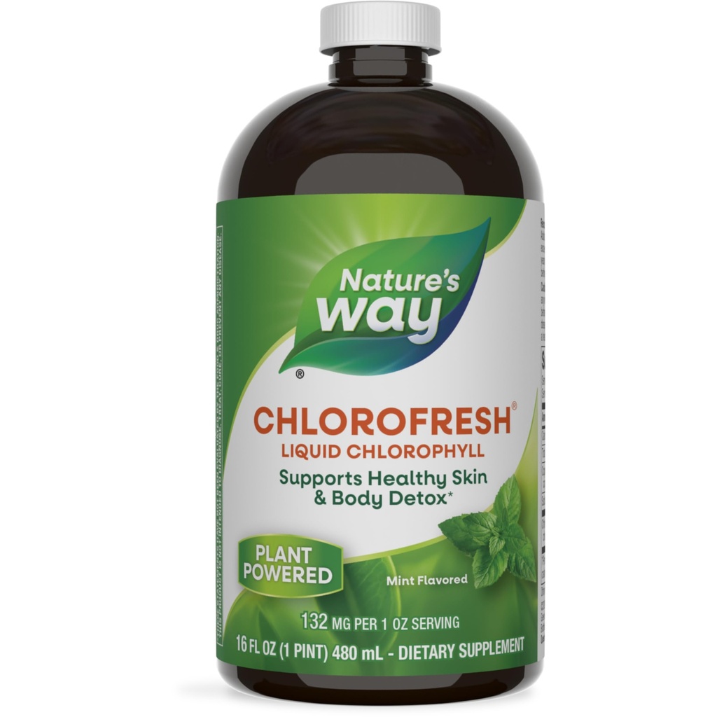 Nature's Way Chlorofresh, Liquid Chlorophyll, unterstützt gesunde Haut & Körper Detox*, Interne Deodorant-Ergänzung*, unterstützt Leberentgiftungswege*, Mint Flavored, 16 Fl. Oz