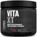 Vita XT en poudre vitaminique performante Jacked Factory - poudre multivitamine quotidienne pour les hommes avec KSM-66 Ashwagandha, fibre prébiotique, vitamine A, C, D, K, B6, B12, et plus - punch de fruits, 30Sv