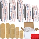Lounsweer 2000 Pcs Stoff Adhesive Bandagen Vielfalt Pack Bulk sortierte Größen Flexible Atmungsaktive Patch Stoff Bandagen für Familie Erste Hilfe Haut Wrap Finger Wound, Natürlich