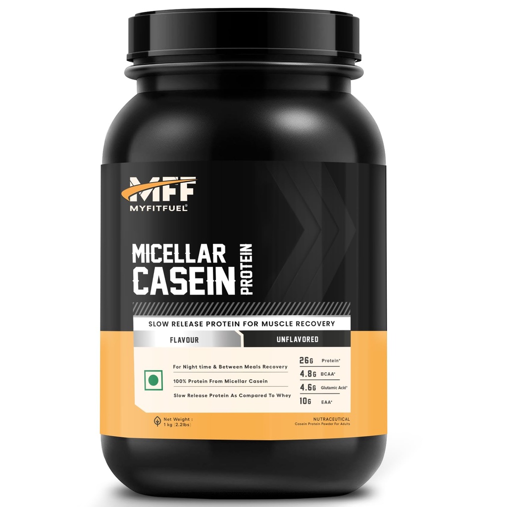 MyFitFuel Micellar Casein Protein Powder | 1 kg, 30 Servings (Unflavoured) | Slow Release Protein