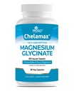 Chelamax Magnesium Glycinat. Dead Sea Sourced, 100% Chelat Magnesium für Schlafunterstützung, Muskelkrämpfe, Knochengesundheit. Made in USA, 3rd Party Tested,Heavy Metal Free,Glicinato de Magnesio Capsules.