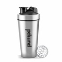 Pumpd Stainless Steel Protein Shaker Leakproof Gym Bottle with Wire Blending Ball 750ml | Durable, Odor & BPA Free | Ideal for Protein Shakes | Water Bottle (Silver)