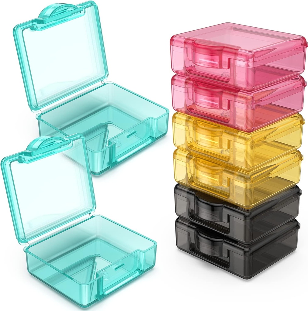 Petite Pill Box 8 pcs,Caisse d'organisateur de Pill de voyage mignon Mini contenants de stockage en plastique clair minuscule Portable pour la poursuite de poche