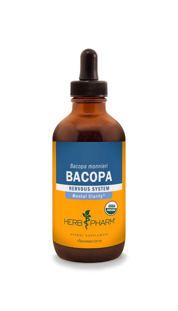 Kräuter Pharm Certified Organic Bacopa Flüssigkeitsextrakt für Gehirnunterstützung - 4 Unze