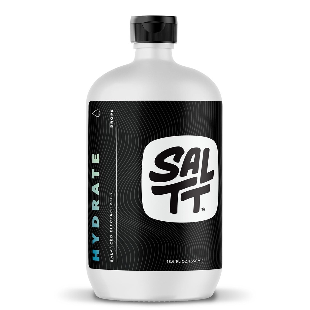 SALTT Hydrate gouttes d'électrolyte - régimes kéto - jeûne intermittent - support immunitaire - sans gluten et sans sucre - Paléo - sodium, magnésium, potassium et minéraux traces - non aromatisé - 18,6 fl oz