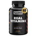 Gains en vrac Vitamine réelle C, soutien immunitaire, Vitamines naturelles avec des bioflavonoïdes d'agrumes, supplément de vitamine C d'aliments entiers provenant de sources végétales, suppléments végétaliens pour les femmes et les hommes, 60 comprimés