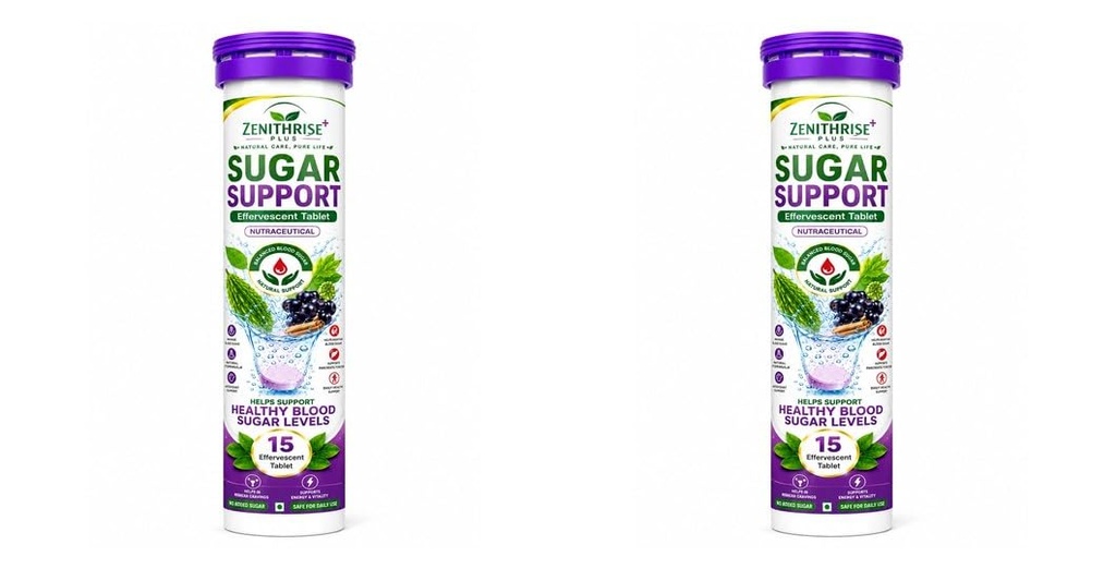Zenithrise Plus Sugar Support Effervescent Tablet Pack of 2 (2x15 Tablets)