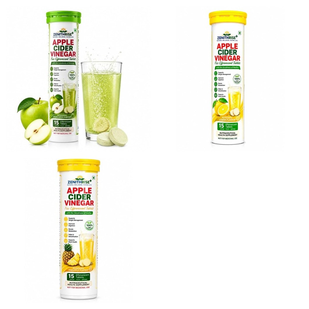 Zenithrise Plus Wellness Combo - ACV Apple, ACV Lemon, ACV Pineapple (3 pcs)