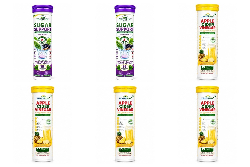 Zenithrise Plus Combo Sugar Support 2 + ACV Pineapple 4 (6 pcs)