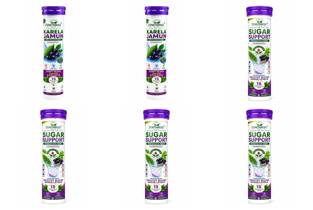 Zenithrise Plus Combo Karela Jamun 2 + Sugar Support 4 (6 pcs)