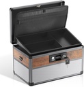 Glosen Medizin Schließfach, Schließung Medizinkasten, Sicherheitsschloss Boxes【Medium Black】 12 x 7.68 x 7.87 Zoll, Erste Hilfe Schlüssel sichere Box für Medikamente