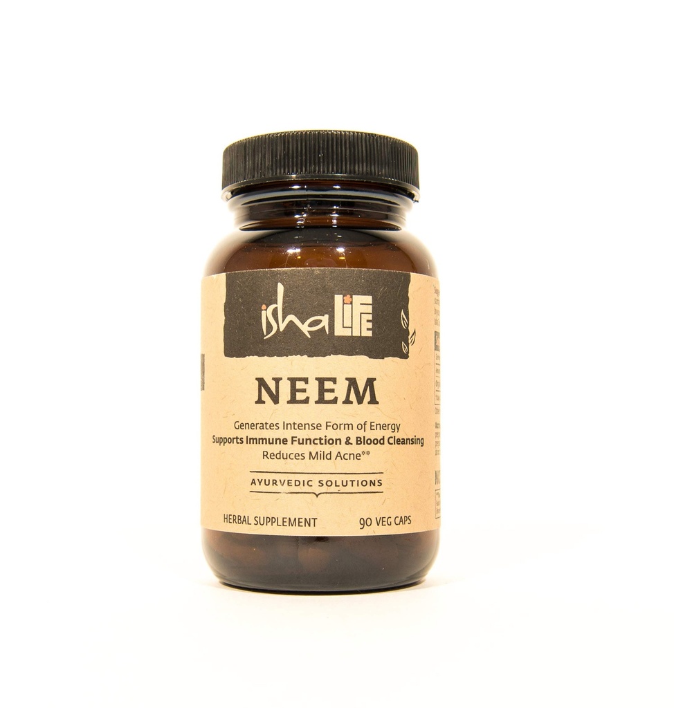ISHA complément de neem biologique — nettoyant ayurvédique naturel et purificateur: stimule l'immunité - 90 capsules végétariennes, 900 mg chacune
