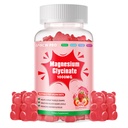 Magnesium Glycinate Gummies 1000mg - Zuckerfreie Magnesium Kalium-Ergänzung mit Vitamin D, B6, CoQ10 für ruhige Stimmung & Schlaf-Unterstützung - 60 Erdbeergummis