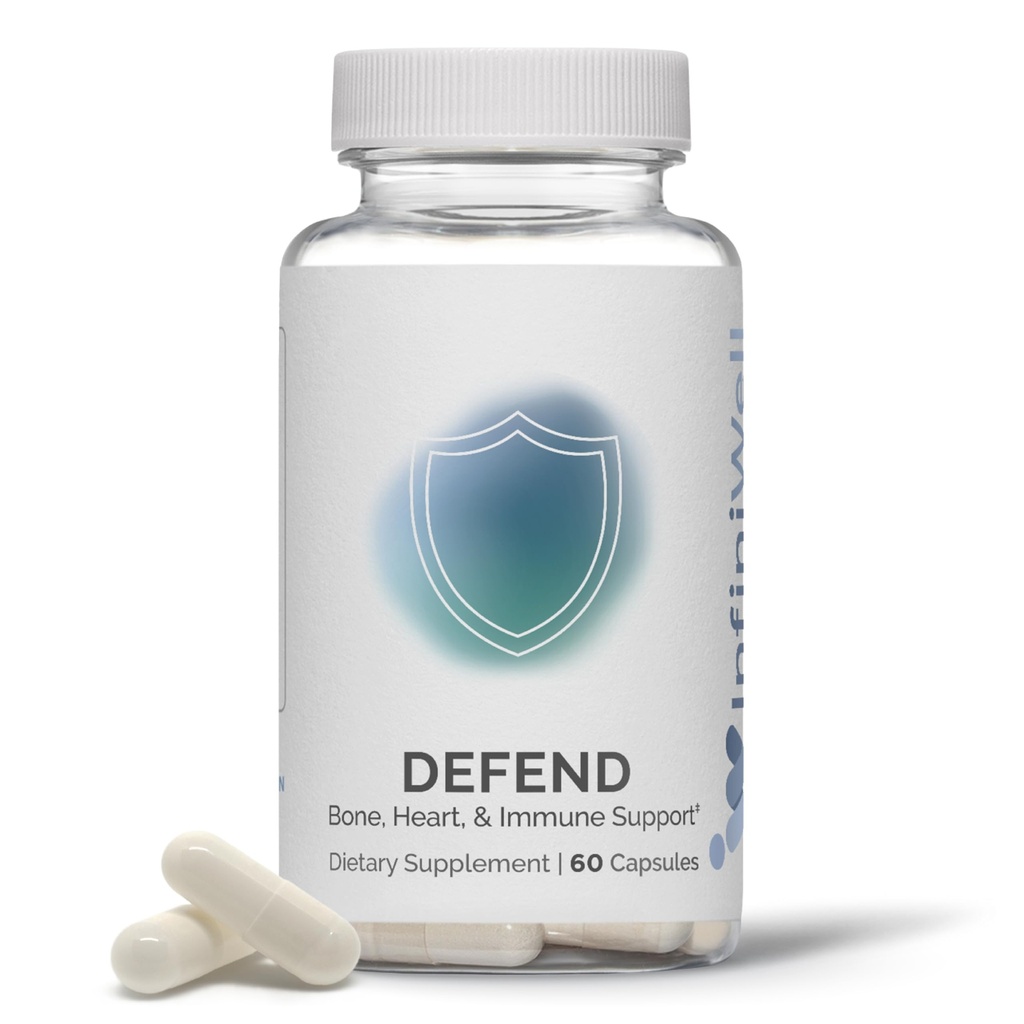 Supplément de soutien aux os et aux immunones InfiniWell - Supplément vitamine A, D3 et K2 - Ingrédients biodisponibles sous forme de nutriments actifs - Aide à la santé des os et plus (60 capsules)