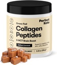 Perfect Keto Collagen Peptides Protein Pulver mit MCT Öl, hydrolysiertes Kollagen, Typ I & III Beilage, Glutenfreies Gras Fed, Low Carb, Keto Coffee Creamer, Kollagen für Damen und Herren, gesalzen Caramel