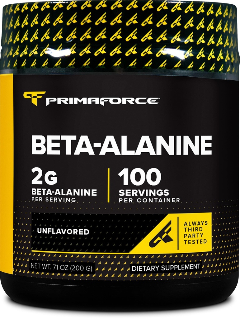 Primaforce Beta Alanine Powder, Unflavored, 200 Gramm - Glutenfrei, Non-GMO Ergänzung für Männer und Frauen