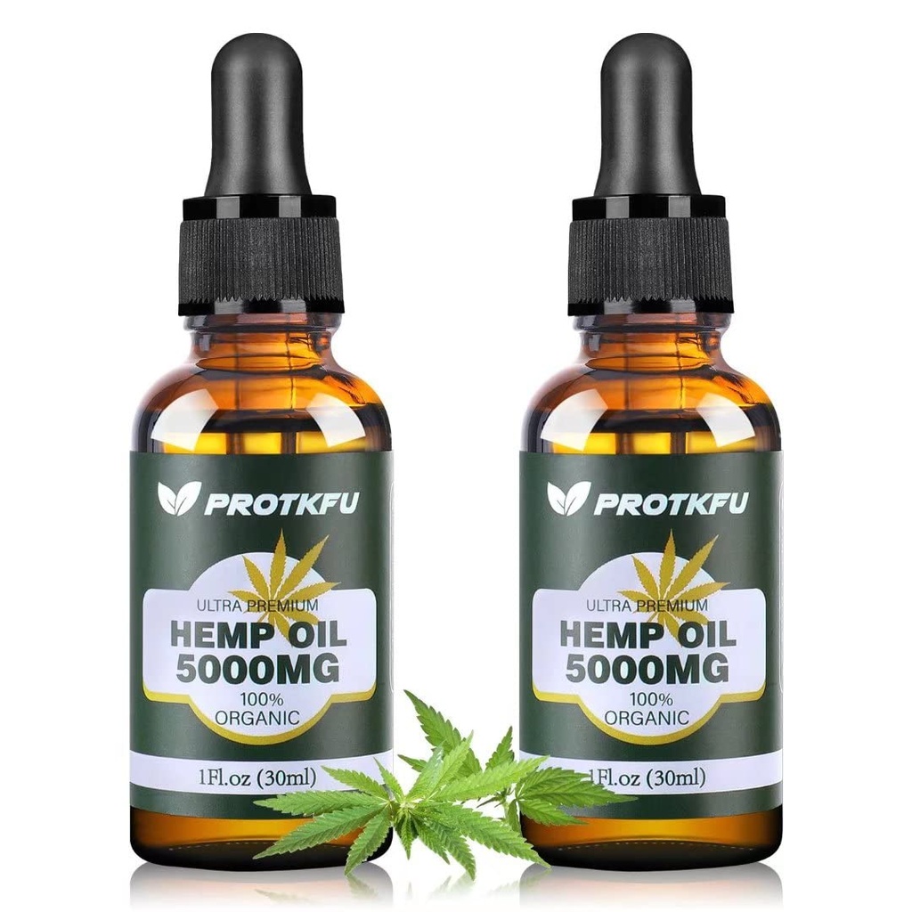 (2Pack Hanföl - Omega 3-6-9 Ölfettsäuren Nahrungsergänzungsmittel für Immunsystem Unterstützung, Fokus, Beruhigung, Entspannung und Stimmungsverbesserung - Bio, Vegan, Non-GMO