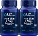 Life Extension Hair, Skin & Nails Collagen Plus Formel, 180 Tabletten (Pack von 2)