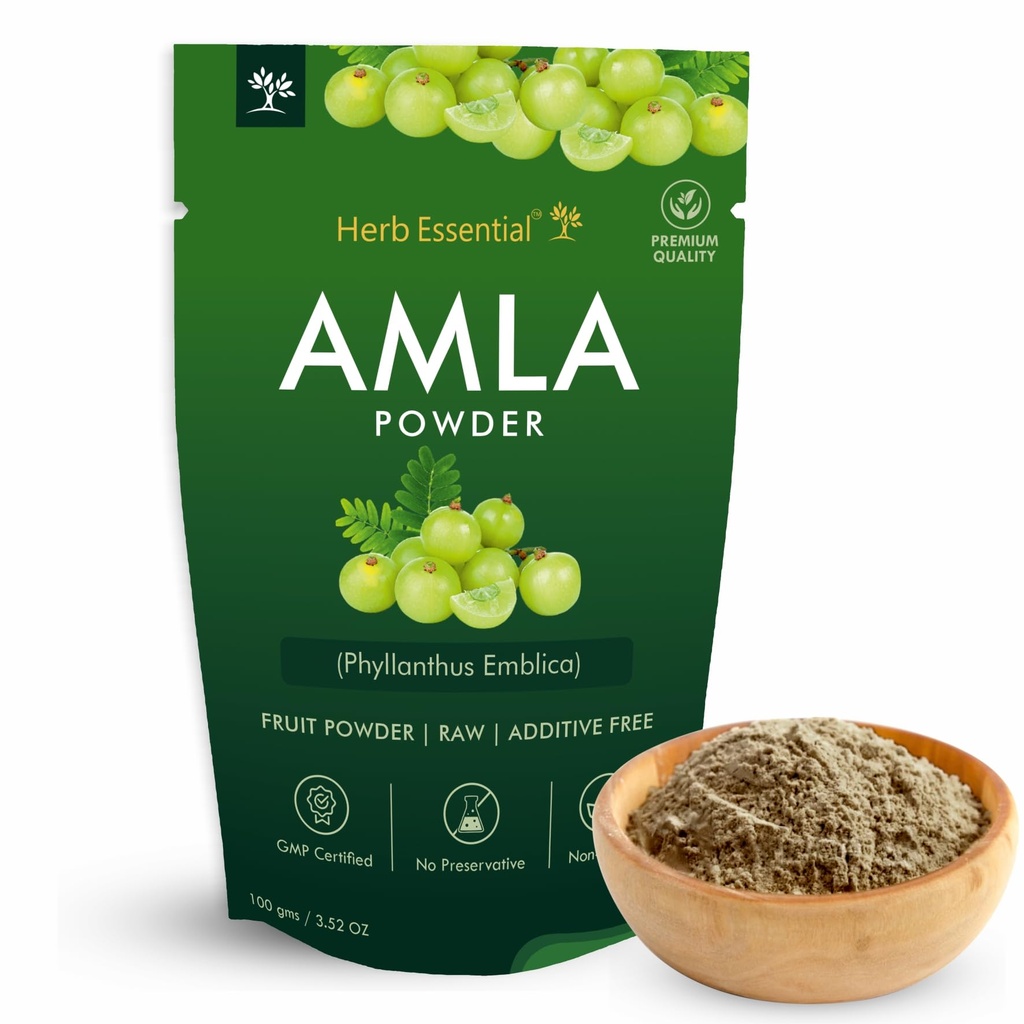 Herb Essential Pure Amla Powder – 100g, Ayurvedic Herbal Supplement
