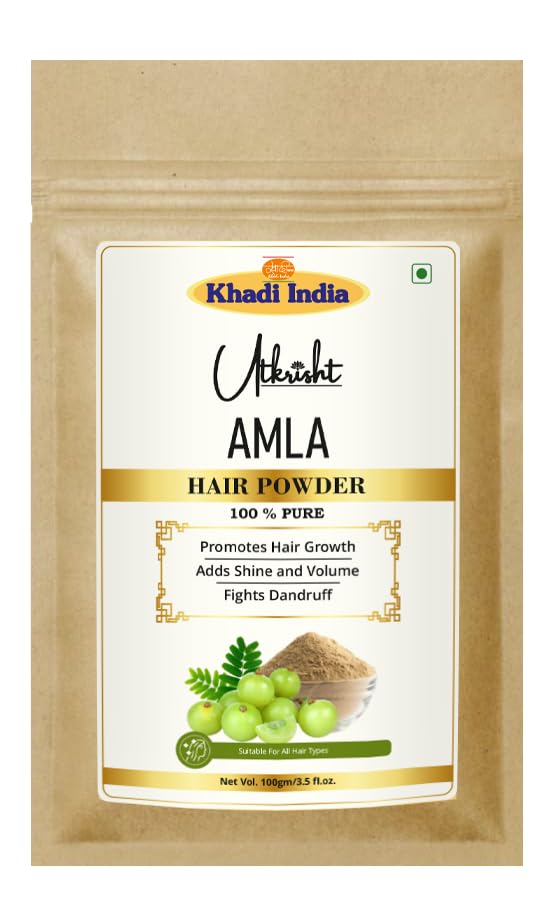 Khadi Amla Hair Powder Pack 100g | Natural,Herbal & Ayurvedic | Removes Dirt, Excess Oil & Chemicals | For Dry, Frizzy & Silky Hair | Healthy Scalp | All Hair Types | For Men & Women