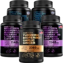 MEDCHOICE Turmeric & Ginger (120ct), Sleep Melatonin (180ct) et Cerveau Nootropique (120ct) Supplément Ensemble - Trio de bien-être pour le cerveau, le sommeil et le soutien immunitaire - Vegan, non-OGM, sans gluten