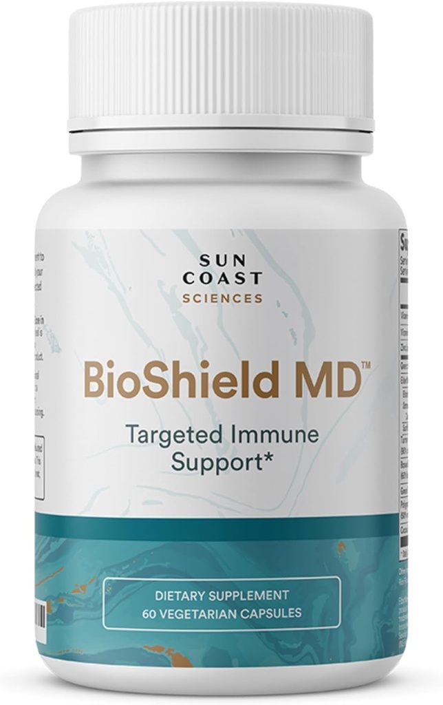 SCIENCES SUN COAST BioShield MD de Premium Immunity Support with Vitamine C, Vitamine D, Zinc, for Focus, Clarity, Joints Healthy and Muscle Recovery (60 Capsules)
