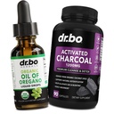 Oregano Öl Bio-Flüssigtropfen & Charcoal Kapseln - Öl von Oregano Tropfen Tinktur Extrakt & Charcoal Pillen für Stomach Gas Cleanse Detox Immununterstützung, Verdauungsbindemittel - Bio
