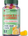 Yuve Vegan Omega 3-6-9 & DHA Gummies - Köstlich für Kinder, Männer und Frauen - Hergestellt aus Algae & Chia - NO Fish Oil, NO Krill - Essential Fatty Acid Supplement - Non-GMO, Glutenfrei, Plant-Based - 60ct