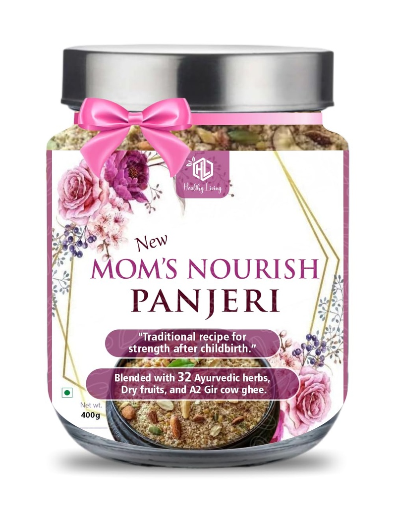 Healthy Living Postpartum Panjeri | After Delivery Food For Moms | Ayurvedic Postpartum Supplement with 32 Ingredients mixed with A2 Cow Ghee | Supports Recovery and Lactation & Health 400g