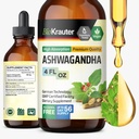 BIO KRAUTER Ashwagandha Liquid Drops - Ashwagandha Ergänzungen für Beruhigung - Vegan Mood Support Drops - Alkohol &amp; Zucker frei - 4 Fl.Oz.