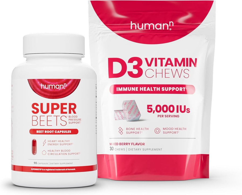 Humann SuperBeets Beet Wurzelkapseln und D3 Chews