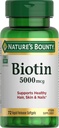 Bounty Biotin de la nature 5 000 mcg Caps, 72 ct