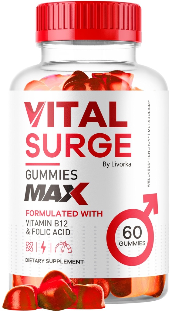 Vitalchirurgie - Vitalchirurgie für Herrengummis, Vital Vita Surge Max Maximale Stärke 1050 MG, VitalSurge Supplement Unterstützung Gummy Advanced Formula, Premium Vitamin Gomitas (60 Gummi)