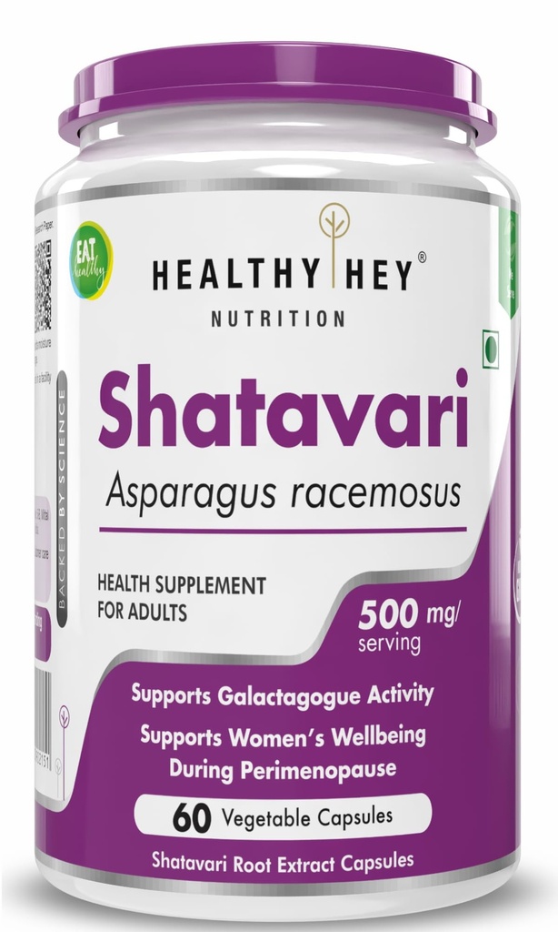 HealthyHey Nutrition Shatavari (Asparagus Racemosus) - Supports Galactagogue Activity - 60 Vegetable Capsules