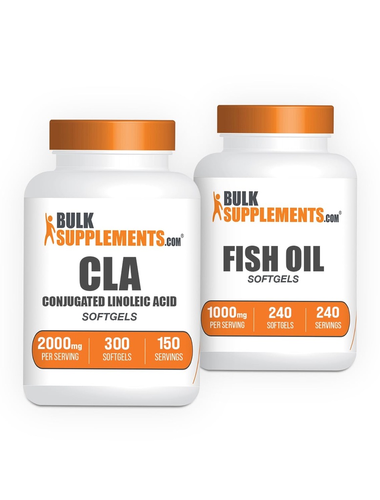 BulkSupplements CLA 2000mg Softgels + Fischöl 1000mg Softgels Bundle