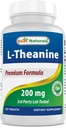 Best Naturals L-Theanine 200mg par comprimé (400mg par 2 comprimés) - favorise la relaxation sans somnolence - 120 comprimés végétariens - (120 Nombre (paquet de 1))
