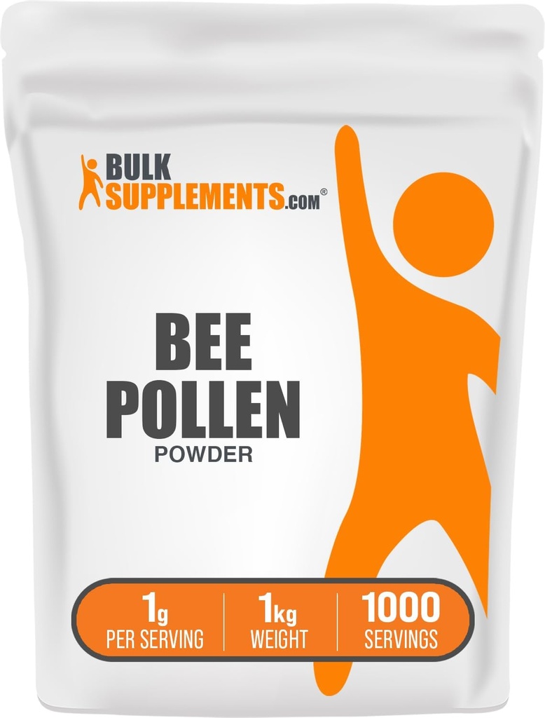 BulkSupplements.com Bee Pollen Powder - Superfood Supplement, Bee Pollen Supplement, for Immune Support - Gluten Free, 1g per Serving, 1kg (2.2 lbs) (Pack of 1)