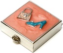 9311 Square Petite Pill Box Organisateur Rose Bleu Or Femmes Travel Pill Case Purse Pocket Container Daily Portable Medicine Vitamine Box Supplément Médicament Mini Stockage
