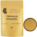 CARMEL ORGANICS Triphala Pulver (8 Unzen) für Verdauungsunterstützung | Keine zusätzlichen Konservierungsstoffe | Equal Blend of Harad, Baheda & Amla Fruits hinzugefügt