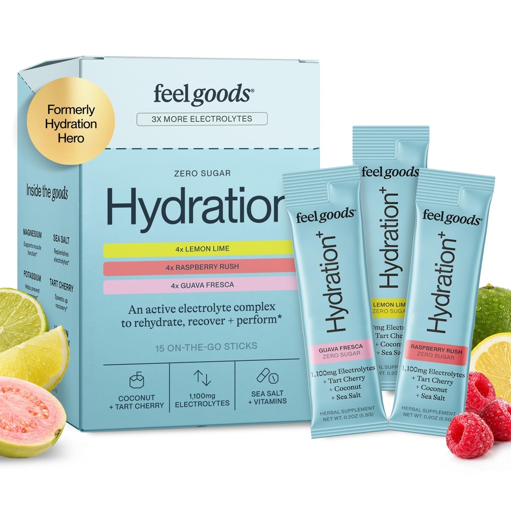 Sentez les produits Hydratation Hero, Variété Pack, 1000mg Electrolytes Poudre, Sans sucre, Magnésium, Aloe Vera organique, L Theanine, Vitamine C, Vegan, Non OGM, Sur le Go Electrolyte Packets, 12 Compte