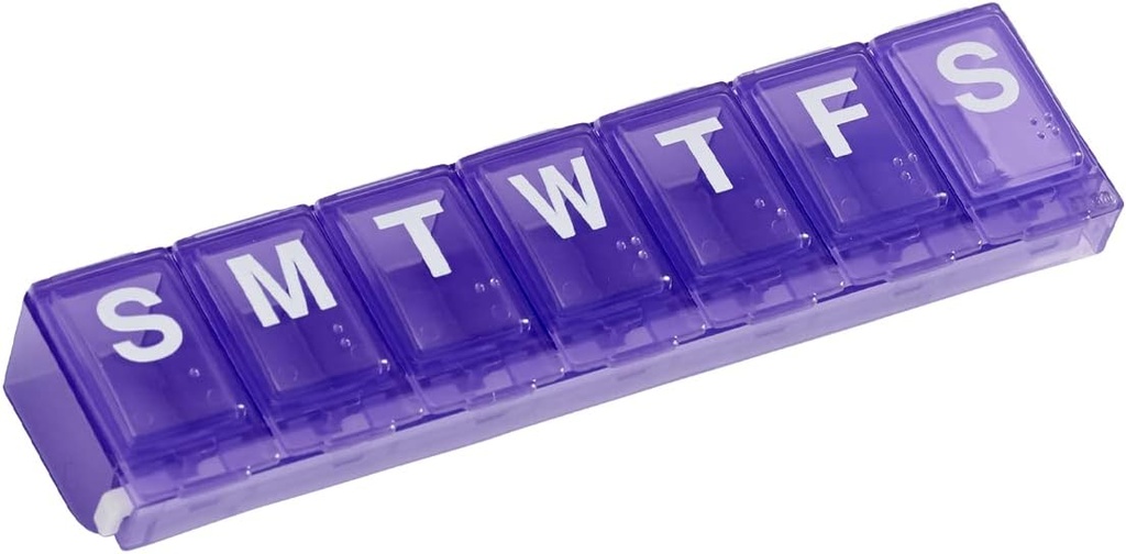 EZY DOSE Weekly (7-Day) Pillenplaner, Medizin-Gehäuse, Vitamin Organizer-Box, Große Schließungskompartments zur sicheren Verschreibung Medikamente und Verhindern zufällige Verwürfe, Lila
