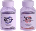 Lemme Sleep & Glow Bundle - Schlafgummis, eine Drug-Free Nighttime Aid & Glow Biotin & Collagen Haargummis für starke, dicke Haare & Reduzierte Shedding - Gluten/Gelatin Free, Non-GMO - 60 Ct.