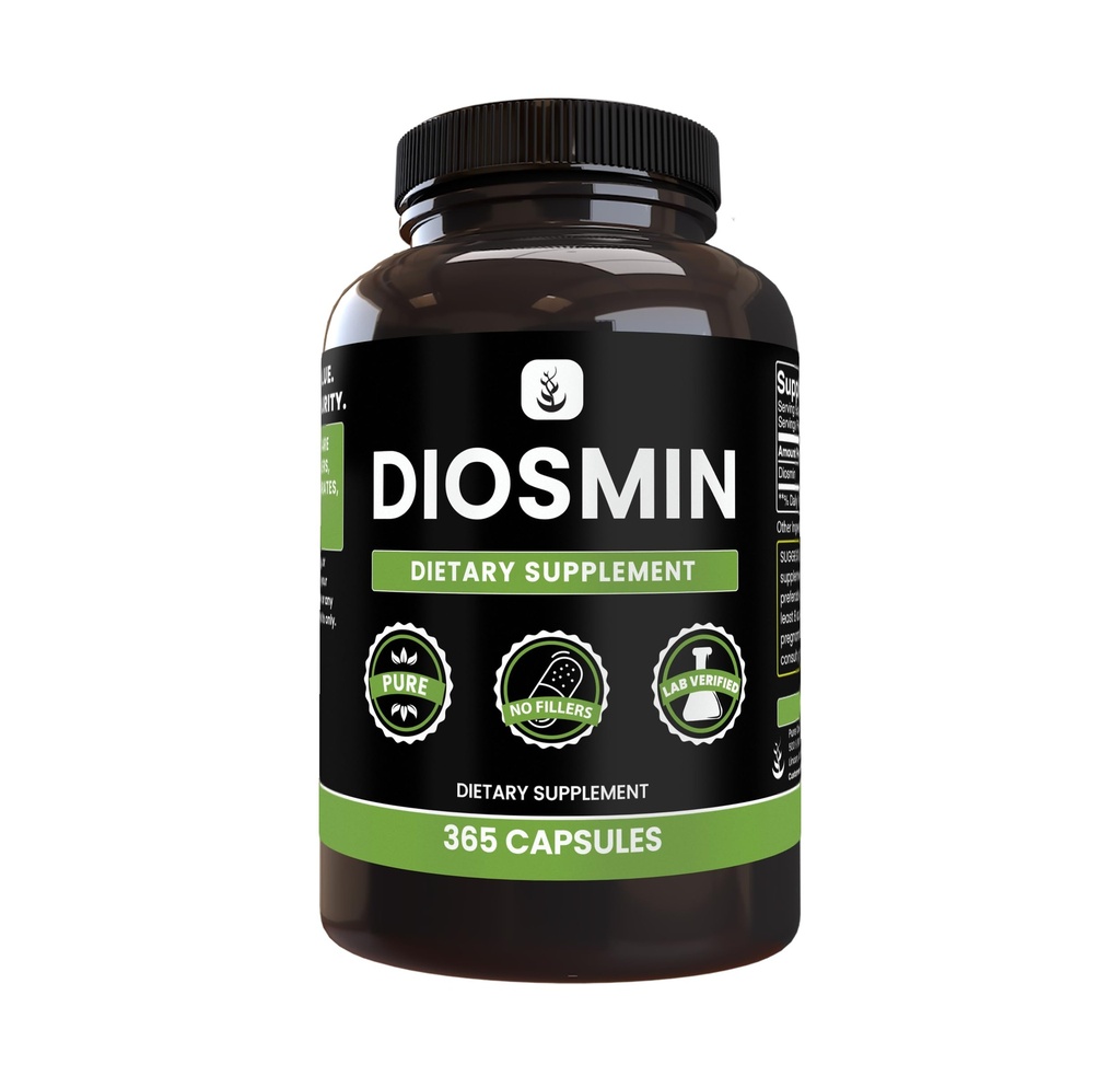 PURE ORIGINAL INGREDIENTS Diosmin (365 Kapseln) Kein Magnesium oder Reisfüller, Immer rein, Lab Verifiziert