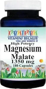 Hohe Potenz Magnesium Malat 1350 mg 180 Kapseln Nahrungsergänzungsmittel Serviergröße 3 Kapseln