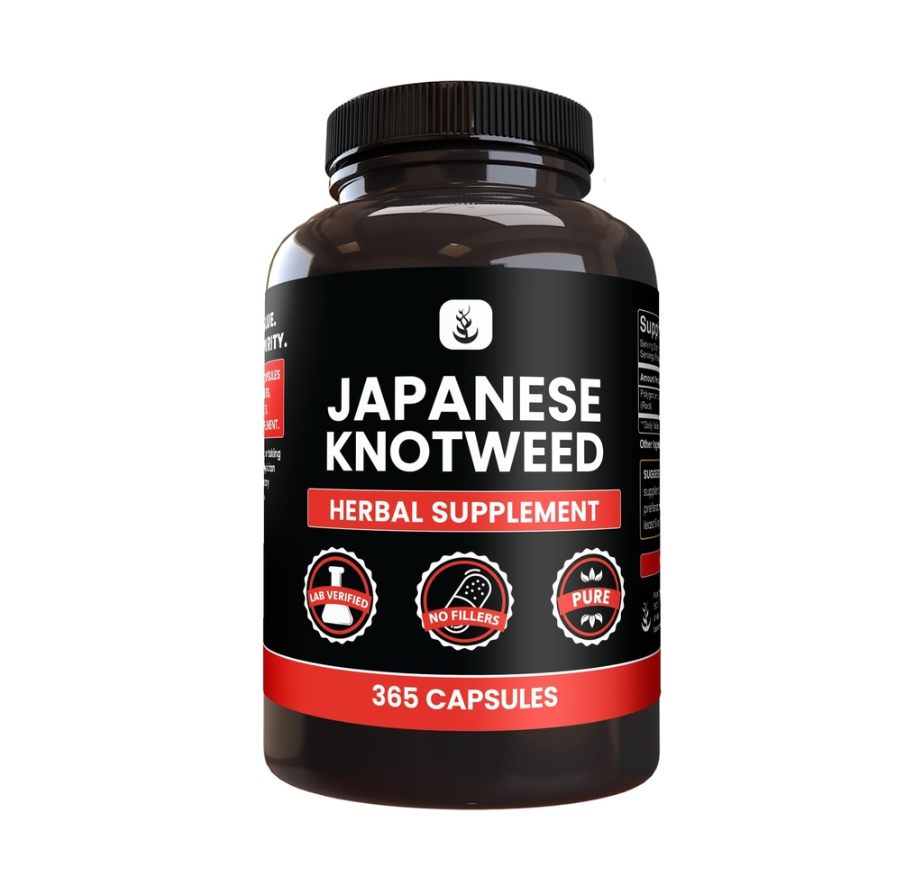 PURE ORIGINAL INGREDIENTS Japanischer Knotweed, (365 Kapseln) Kein Magnesium oder Reisfüller, Immer rein, Lab Verifiziert