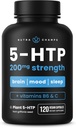 NutraChamps 5-HTP 200mg, 120 Vegan Kapseln, Pure 5HTP 100mg Plus Co-Factors Vitamin B6 & Vitamin C