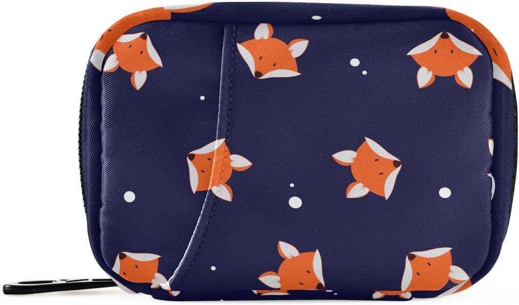 Pill Box Cute Fox 7 Day Pill Case Travel Pill Organizer Bag with Zipper Portable Weekly Vitamin Medicine Supporter Pouch Bag