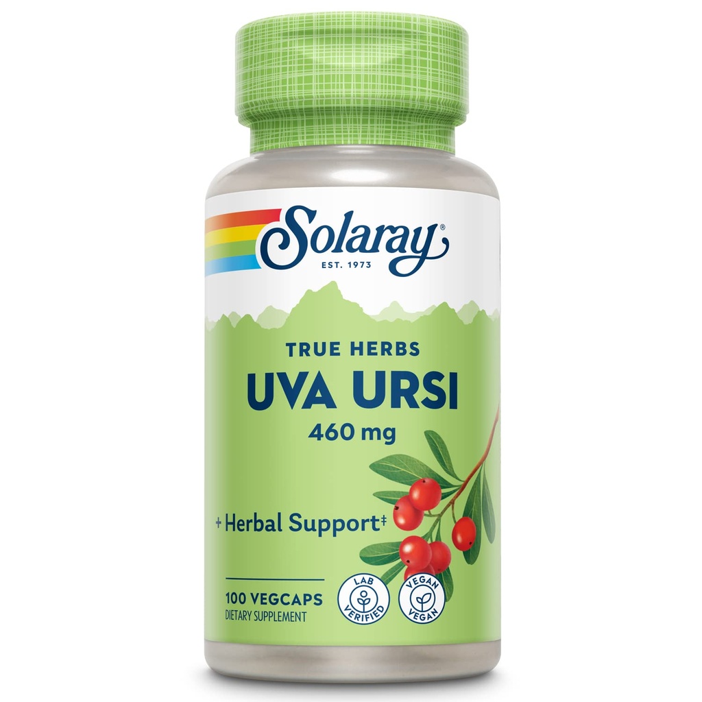SOLARAY Uva Ursi Blatt 460 mg | Gesunde Blase, Nieren- und Harnwege-Funktion Unterstützung | Non-GMO | 100ct (Take 3 Daily)