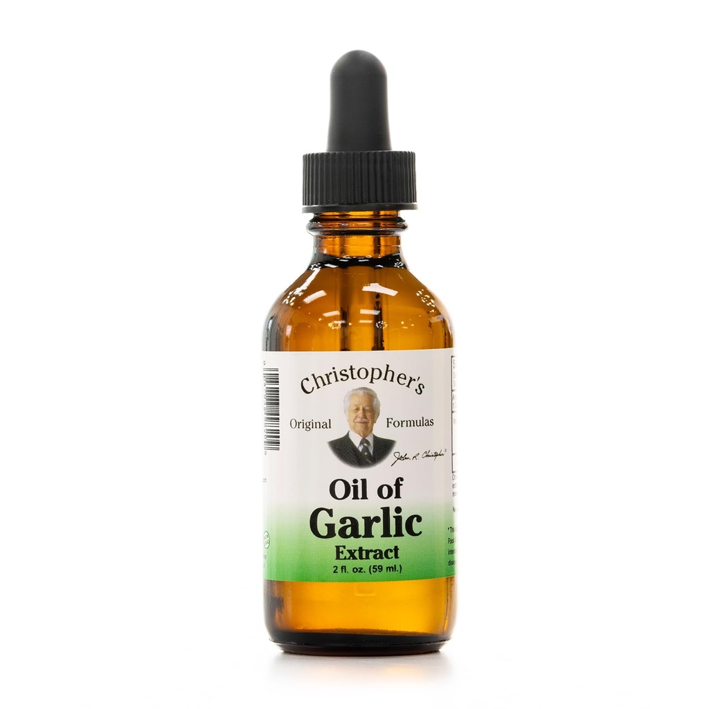 Christopher's Original Formeln Öl von Knoblauch Extrakt 2 Unzen - Paket von 1 - Premium Kräuter-Ergänzung - Cold-Pressed & Pure Liquid Knoblauch Öl | Vielseitige Verwendung