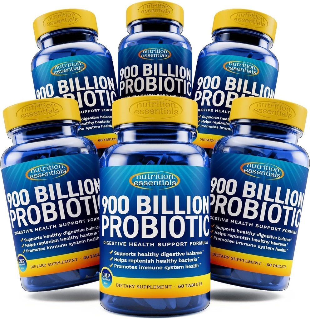 Nutrition Essentials Probiotic Dietary Supplement + Probiotics for Women and Men with Lactase Enzyme + Nootropic Brain Support Supplement